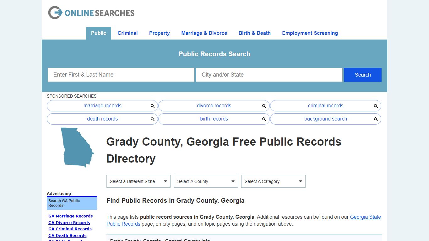 Grady County, Georgia Public Records Directory - OnlineSearches.com